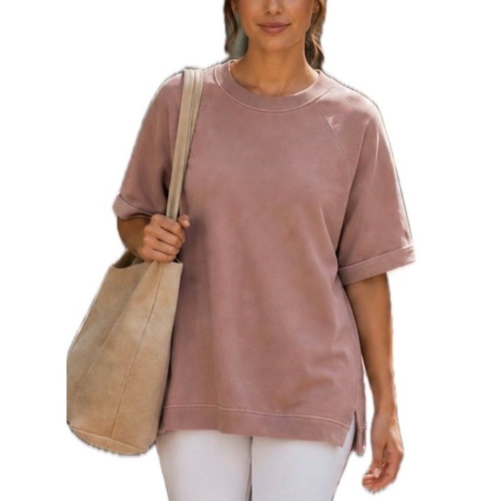 H&M Divided Dusty Rose, Cotton, Half Sleeve Sweatshirt. Women's Size Small